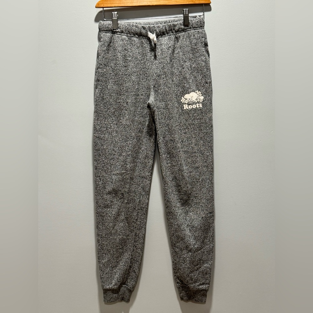 Girls Roots joggers • Mixed Gray • Size 14